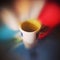 Morning coffee. Artistic look in abstract vivid colours.