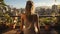 Morning Euphoria: A Young Woman Embraces Yoga on Her Balcony