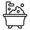 Morning foam bathtub icon, outline style