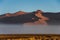 Morning fog below the sand dunes, Sossusvlei National Park, Namibia