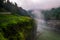 Morning fog in the gorge at Letchworth State Park, NY