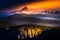 Morning Fog Mt Thielsen at Sunrise Oregon Landscape