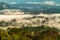 Morning fog over the rainforest of Danum Valley in Sabah on the island of Malaysian Borneo.