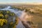 Morning fog over a river in Colorado