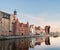 Morning at the Gdansk old town riverside