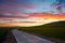 The morning glow and path on the Hulunbuir grassland sunrise