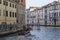 Morning on the Grand Canal in Venice. There are few ships on the way