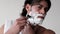 morning grooming handsome man skincare treatment