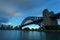 Morning at Harbour Bridge with long expose effect and Opera House