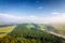 Morning hazy landscape under Cross Hill in Adrspach.