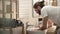 Morning Hygiene. Man Washing Face With Clean Water At Bathroom