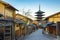 Morning in Kyoto and Yasaka Pagoda in Japan