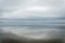 Morning on the lake, the clouds are reflected in the water. Salt Lake Elton, Russia, Volgograd Region.