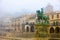 Morning landscape on Plaza Mayor Square in city Trujillo