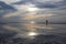 Morning life at Hua Hin beach,Prachuap Khiri Khan Province,Thailand.With beautiful sky and beautiful beach.