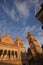 Morning Light Hitting the Spire of the Ancient Prag Mahal Palace in the Town of Bhuj in Kutch - Image of palace