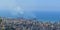 Morning light on Kaslik, Lebanon, with a cloud of atmospheric pollution