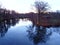 Morning light on a lake in Voorveldse Polder City Park, Utrecht, The Netherlands