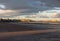 The morning light on the Plage du Sillon and walled city. Saint Malo , France, Ille et Vilaine, Emerald Coast.