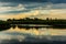 Morning light reflecting in lake