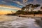 Morning light and waves at Driftwood Beach, on the Atlantic Ocean at Jekyll Island, Georgia.