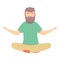 Morning meditation icon cartoon vector. Work health