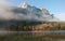 Morning mist in bavarian alps