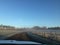 Morning mist in the English countryside as seen from a car