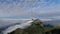 Morning mist and fog moving slowly from view point in Sunrise Time at Doi Luang Chaing dao , High Mountain in Chiangmai , Thailand