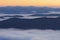 Morning mist in mountains