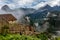 Morning mist rising above Macchu Pichu Valley, Peru