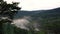 Morning mists over the Karkonosze Mountain