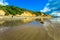 Morning. Moeraki\'s huge round boulders