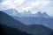 Morning mountain landscape with layer of mountain peaks