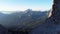 Morning mountain panorama in the Dolomite Alps