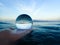 Morning in Ocean with Glass Ball