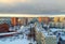 Morning panorama of the city overlooking the Church of the Holy Grand Duke Alexander Nevsky