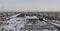 Morning panorama of the city of Togliatti overlooking the Volgar Sports Palace, the Catholic Church and the Italian square.