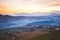 Morning panorama of Italian countryside, Fermo