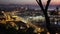 Morning panoramic view of Barcelona port from high point