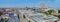 Morning panoramic view of the city from the observation deck of the Epiphany bell tower