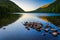 Morning reflections at Bubble Pond, in Acadia National Park, Mai