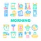 Morning Routine Daily Collection Icons Set Vector