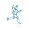 Morning running linear icon concept. Morning running line vector sign, symbol, illustration.