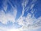 The morning sky with clouds spread during the rainy season.