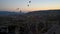 Morning start of Hot air balloons in Cappadocia. Turkey