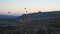 Morning start of hot air balloons in Cappadocia. Turkey