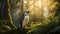 Morning Sun: Photorealistic Portraiture Of A Penguin In A Forest