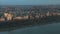 Morning sun shining on manhattan aerial