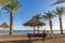 Morning on sunny central public beach in Eilat